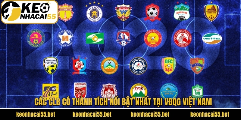 Các CLB có thành tích nổi bật nhất tại VĐQG Việt Nam